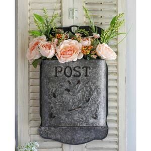 Galvanized Metal Bird Post Wall Mail Box Magnolia Silos